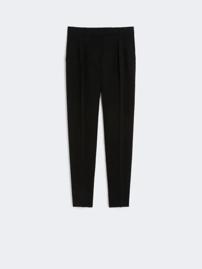 Pantaloni a carota in cady, nero