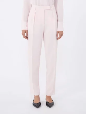Pantaloni a carota in cady, rosa
