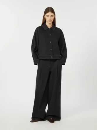 Pantaloni a cinque tasche in jersey effetto denim, blu oltremare