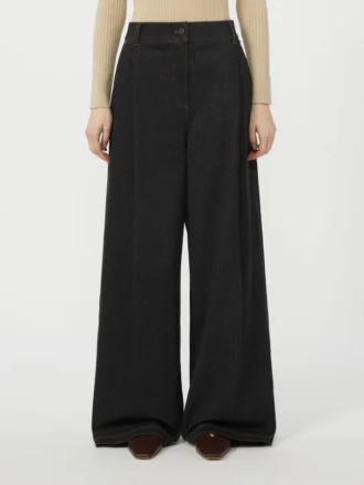 Pantaloni a cinque tasche in jersey effetto denim, blu oltremare