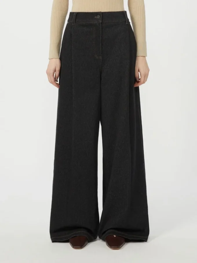 Pantaloni a cinque tasche in jersey effetto denim, blu oltremare Pantaloni a cinque tasche in jersey effetto denim, blu oltremare
