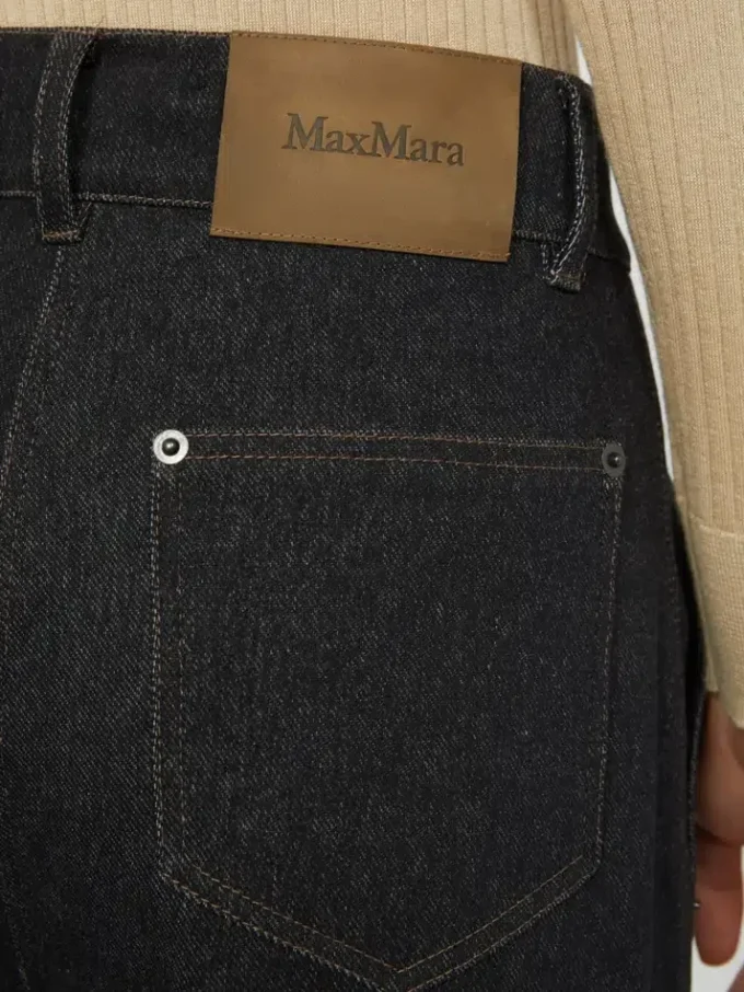 Pantaloni a cinque tasche in jersey effetto denim, blu oltremare Pantaloni a cinque tasche in jersey effetto denim, blu oltremare