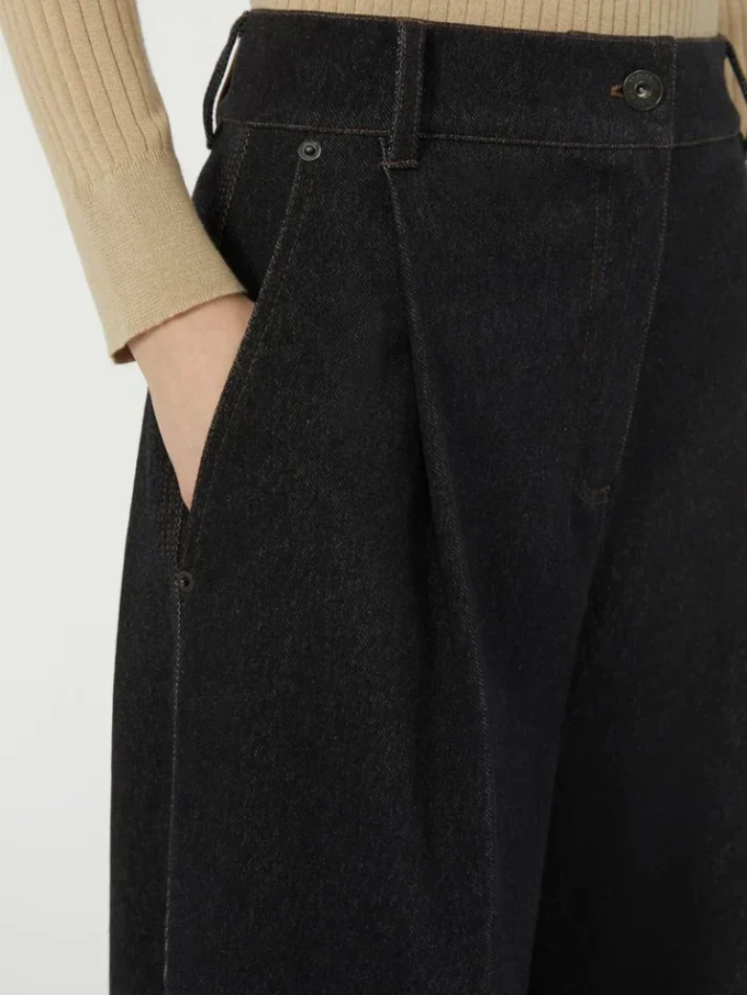Pantaloni a cinque tasche in jersey effetto denim, blu oltremare Pantaloni a cinque tasche in jersey effetto denim, blu oltremare