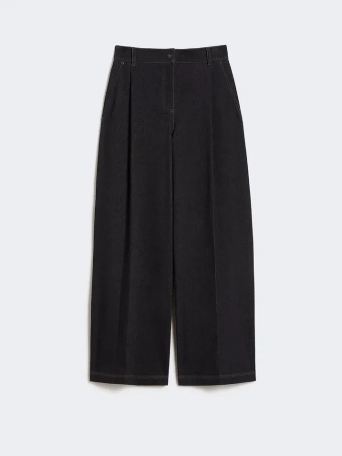 Pantaloni a cinque tasche in jersey effetto denim, blu oltremare Pantaloni a cinque tasche in jersey effetto denim, blu oltremare
