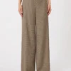 Pantaloni a gamba larga in lana fantasia, color caramello Pantaloni a gamba larga in lana fantasia, color caramello