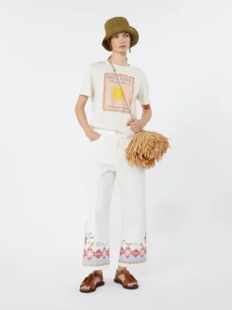 T-shirt in jersey di cotone, ecru
