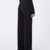 Pantaloni a zampa in jersey elasticizzato, nero Pantaloni a zampa in jersey elasticizzato, nero