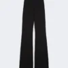 Pantaloni a zampa in jersey elasticizzato, nero Pantaloni a zampa in jersey elasticizzato, nero