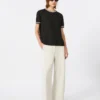 Pantaloni dritti in jersey scuba, beige Pantaloni dritti in jersey scuba, beige