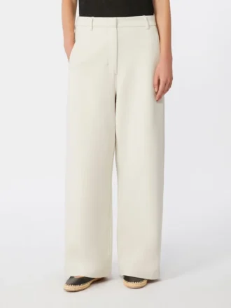 Pantaloni dritti in jersey scuba, beige Pantaloni dritti in jersey scuba, beige