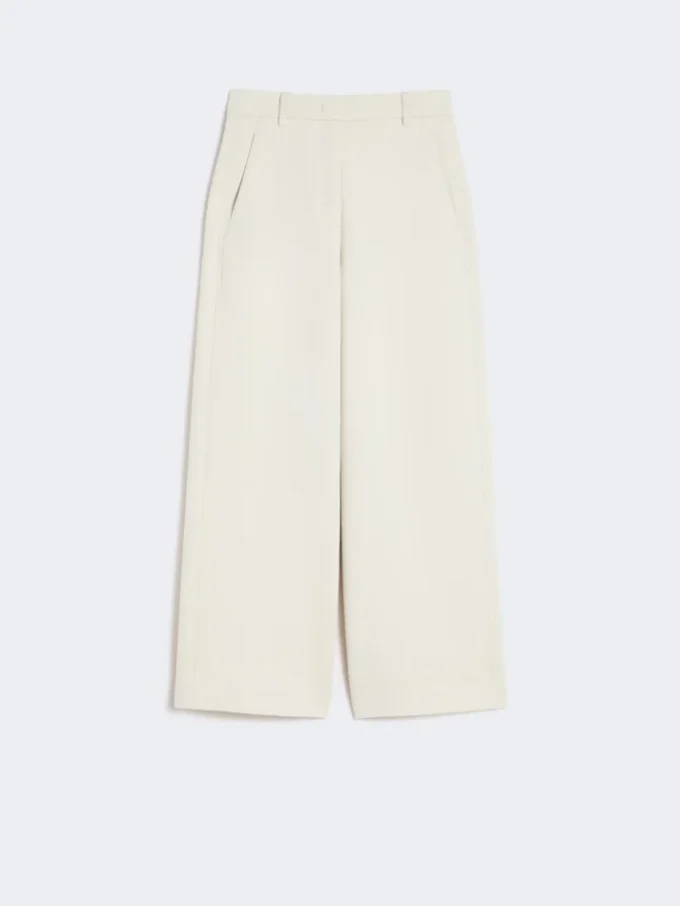 Pantaloni dritti in jersey scuba, beige Pantaloni dritti in jersey scuba, beige
