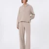 Felpa in jersey di cashmere e lana, beige Felpa in jersey di cashmere e lana, beige