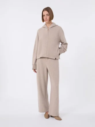 Felpa in jersey di cashmere e lana, beige