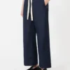 Pantaloni in cotone con coulisse, blu notte Pantaloni in cotone con coulisse, blu notte