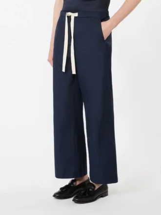 Pantaloni in cotone con coulisse, blu notte