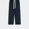 Pantaloni in cotone con coulisse, blu notte Pantaloni in cotone con coulisse, blu notte