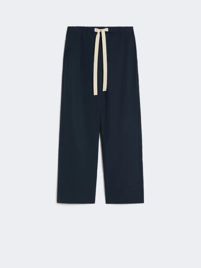 Pantaloni in cotone con coulisse, blu notte Pantaloni in cotone con coulisse, blu notte