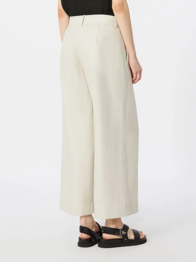 Pantaloni in cotone e lino elasticizzati, avorio Pantaloni in cotone e lino elasticizzati, avorio