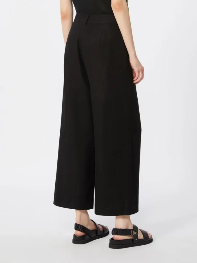 Pantaloni in cotone e lino elasticizzati, neri Pantaloni in cotone e lino elasticizzati, neri