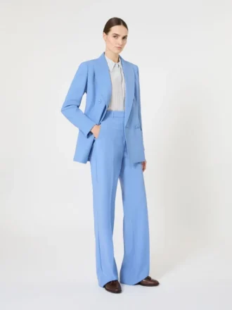 Pantaloni in crêpe di lana, azzurri
