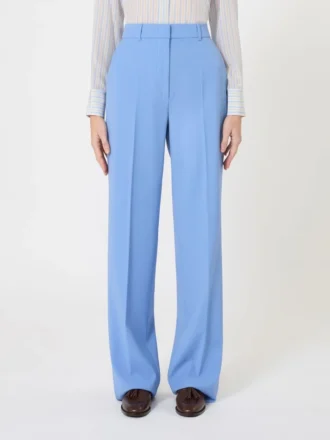 Pantaloni in crêpe di lana, azzurri