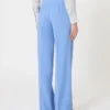 Pantaloni in crêpe di lana, azzurri Pantaloni in crêpe di lana, azzurri