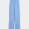 Pantaloni in crêpe di lana, azzurri Pantaloni in crêpe di lana, azzurri
