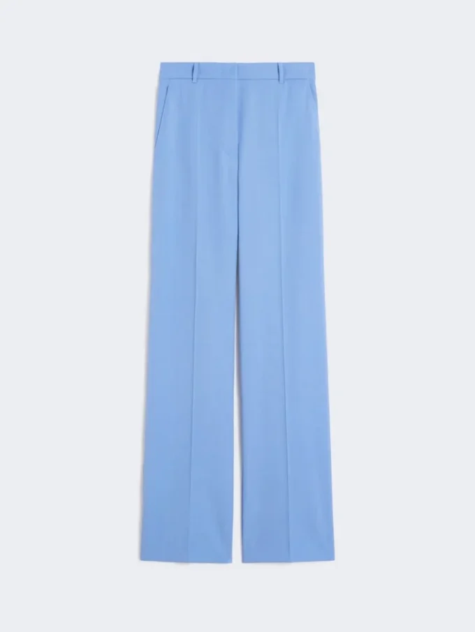 Pantaloni in crêpe di lana, azzurri Pantaloni in crêpe di lana, azzurri
