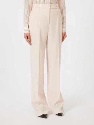 Pantaloni in crêpe di lana, rosa