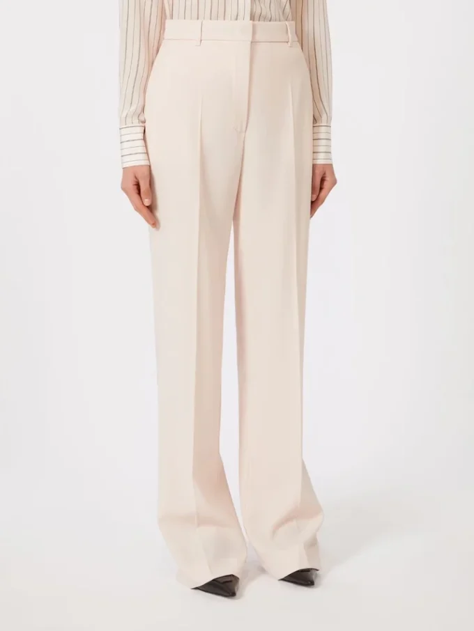 Pantaloni in crêpe di lana, rosa