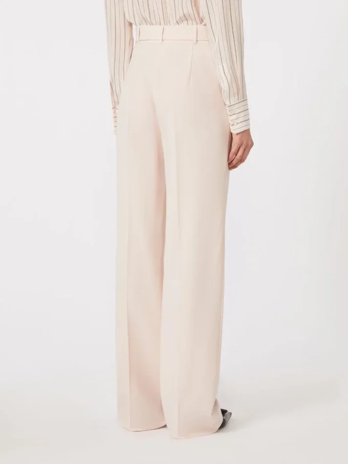 Pantaloni in crêpe di lana, rosa