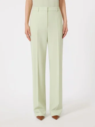 Pantaloni in crêpe di lana, verde