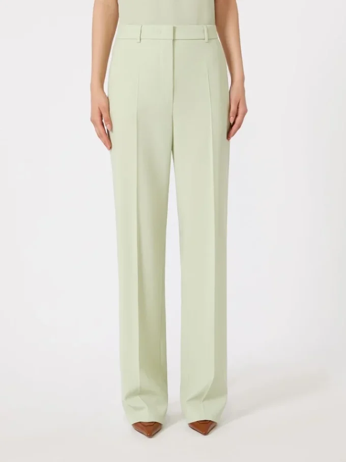 Pantaloni in crêpe di lana, verde