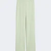 Pantaloni in crêpe di lana, verde