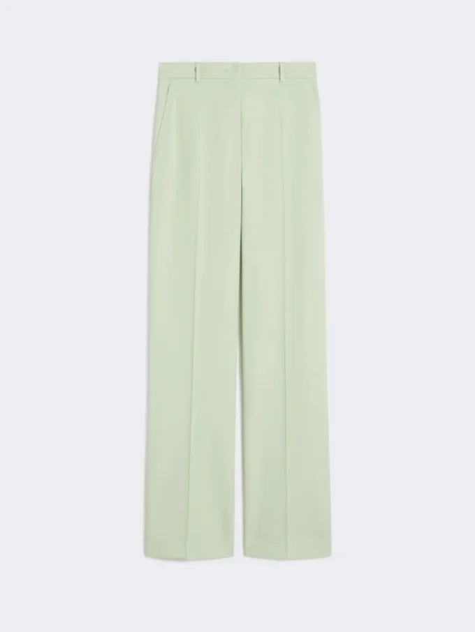 Pantaloni in crêpe di lana, verde