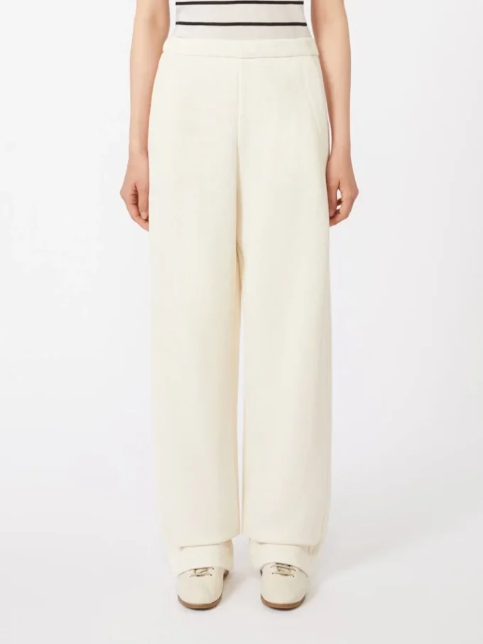 Pantaloni in felpa di cotone, avorio Pantaloni in felpa di cotone, avorio
