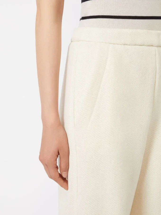 Pantaloni in felpa di cotone, avorio Pantaloni in felpa di cotone, avorio