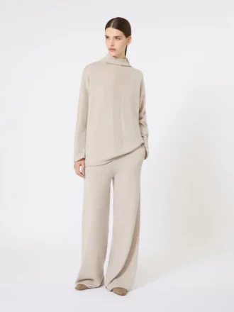 Pantaloni in filato di cashmere, beige Pantaloni in filato di cashmere, beige