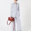 Giacca camicia aderente in gabardine, grigio medio