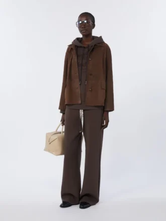 Giacca in pelle scamosciata, marrone