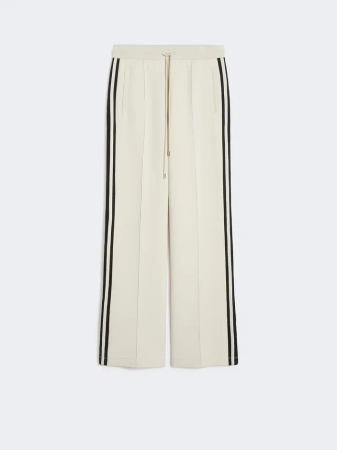 Pantaloni in jersey di cotone, ecru