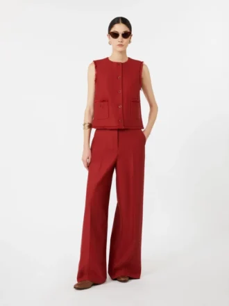 Pantaloni in jersey di gabardine di cotone, rossi