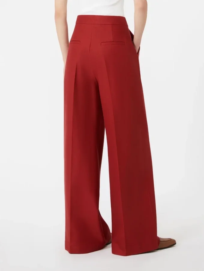 Pantaloni in jersey di gabardine di cotone, rossi Pantaloni in jersey di gabardine di cotone, rossi