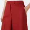 Pantaloni in jersey di gabardine di cotone, rossi Pantaloni in jersey di gabardine di cotone, rossi