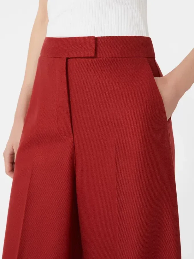 Pantaloni in jersey di gabardine di cotone, rossi Pantaloni in jersey di gabardine di cotone, rossi