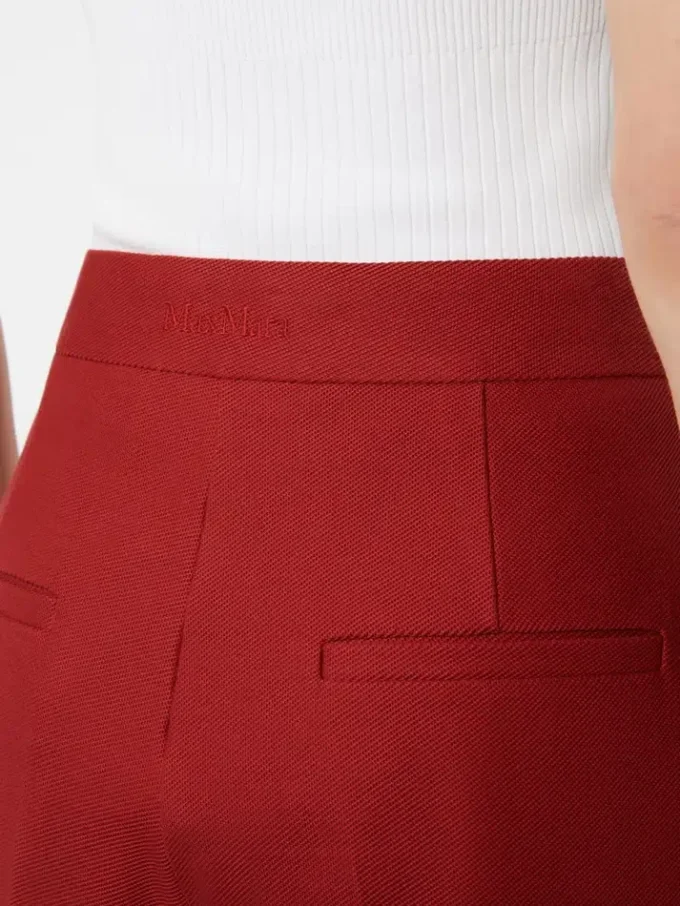 Pantaloni in jersey di gabardine di cotone, rossi Pantaloni in jersey di gabardine di cotone, rossi