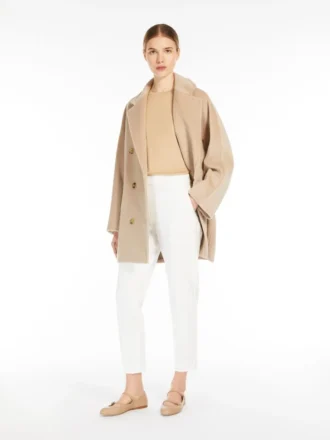 Pantaloni in jersey di viscosa, bianchi Pantaloni in jersey di viscosa, bianchi