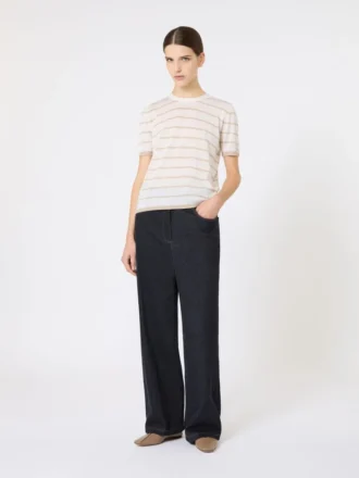 Pantaloni in jersey effetto denim, blu oltremare Pantaloni in jersey effetto denim, blu oltremare