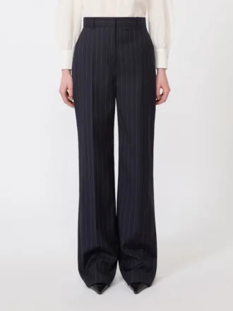 Pantaloni in lana gessati, blu navy