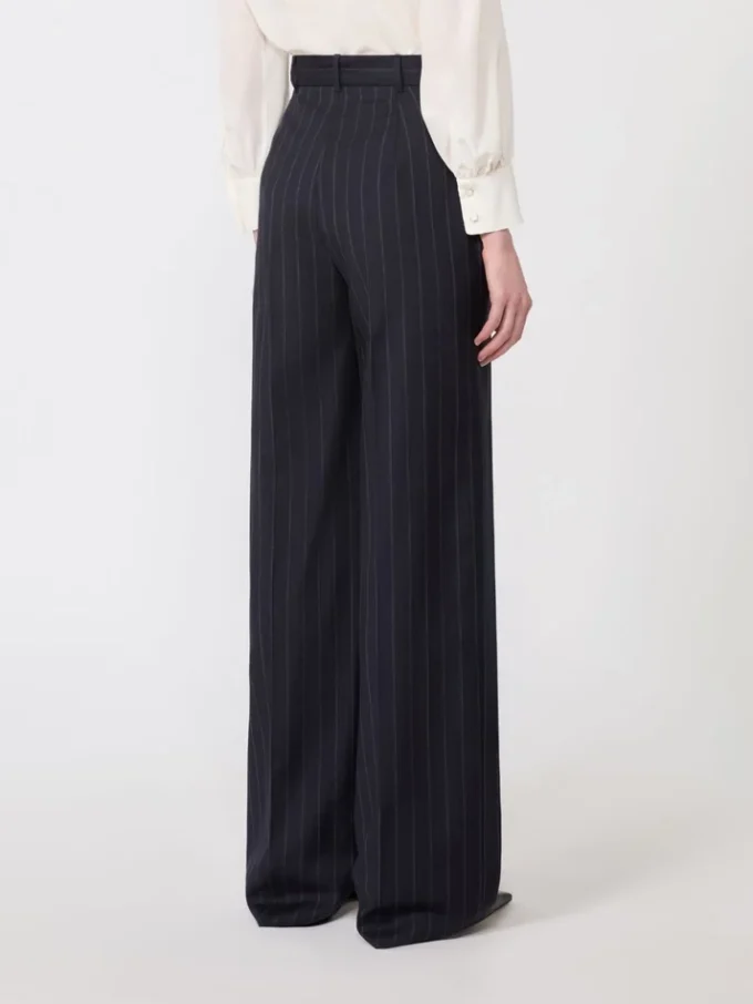 Pantaloni in lana gessati, blu navy